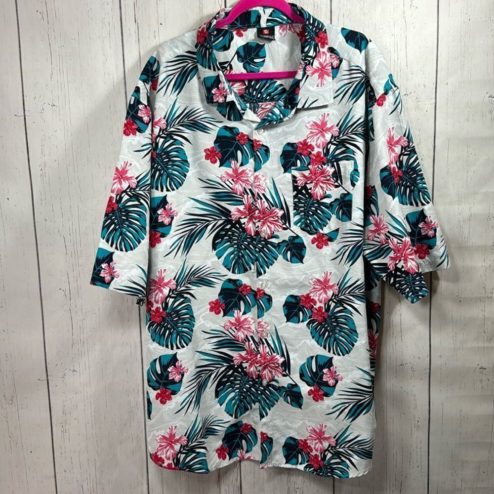 Southpole Tropical Hawaiian Shirt 4XB Big Tall Floral Resort Y2K Vacation